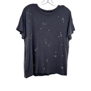 Polagram Women's Short Sleeve Constellations T-Shirt Gray/White Size Medium